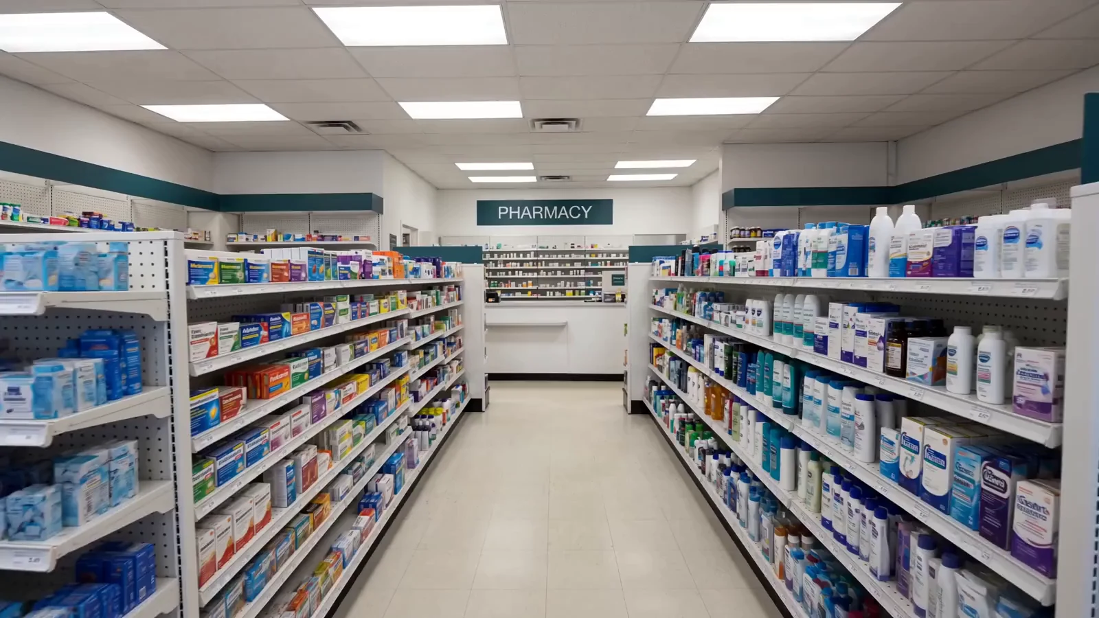 Illustrative community pharmacy interior
